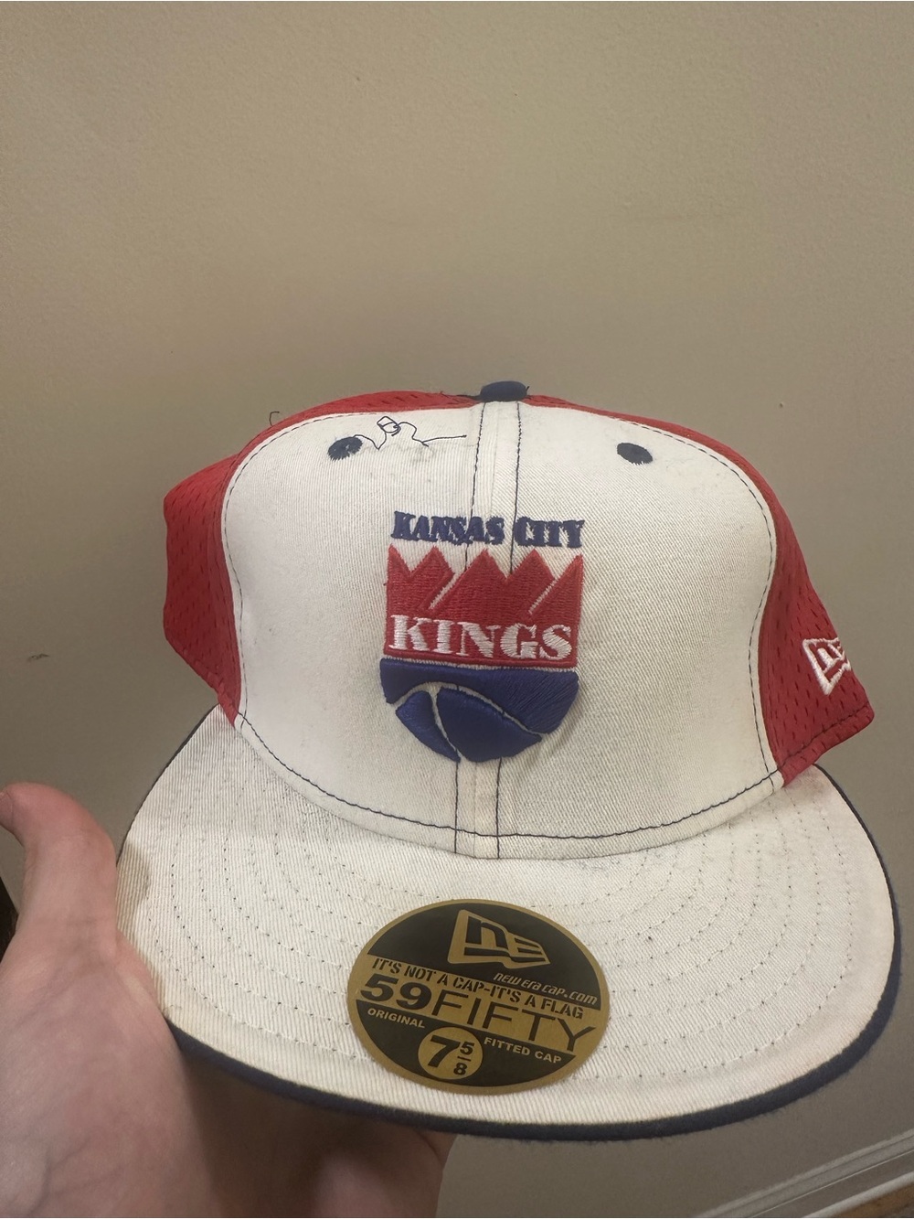 Kansas City Kings Red and White Fitted hat retro y2k vintage rare hat 7 5/8